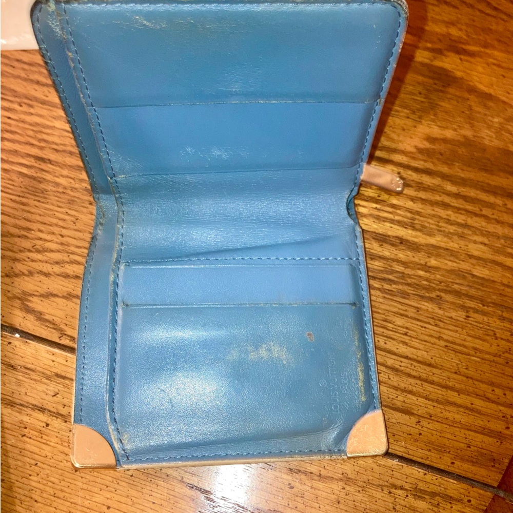 Louis Vuitton Vintage Suhari Compact Zip Wallet Leather Blue - Picture 12 of 12